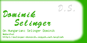dominik selinger business card